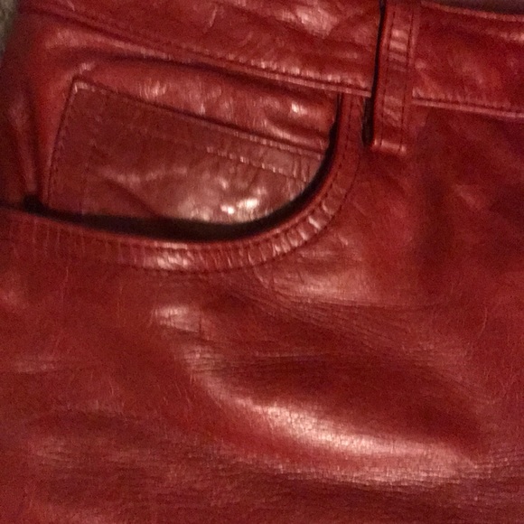 REAL RED LEATHER 1969 gap pant never worn - Picture 2 of 4
